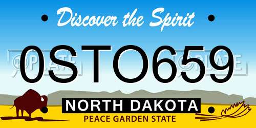 0STO659 North Dakota License Plate