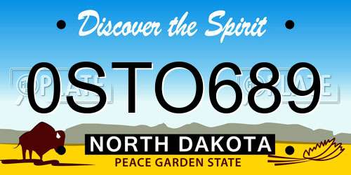 0STO689 North Dakota License Plate
