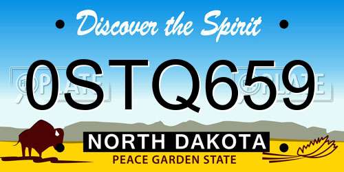 0STQ659 North Dakota License Plate