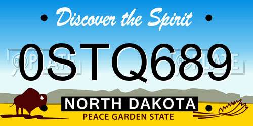 0STQ689 North Dakota License Plate