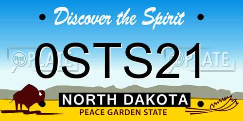 0STS21 North Dakota License Plate