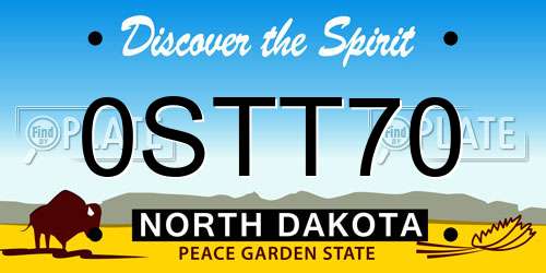 0STT70 North Dakota License Plate