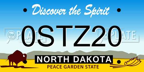 0STZ20 North Dakota License Plate