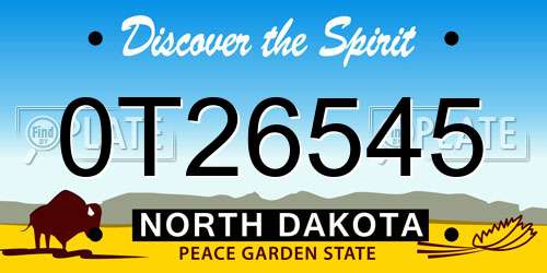 0T26545 North Dakota License Plate