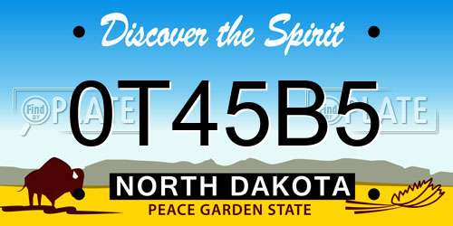 0T45B5 North Dakota License Plate
