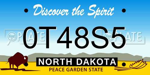 0T48S5 North Dakota License Plate