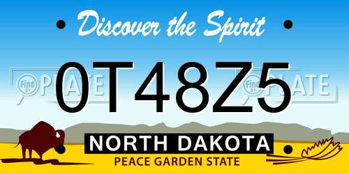0T48Z5 North Dakota License Plate