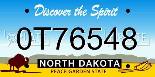 0T76548 North Dakota License Plate