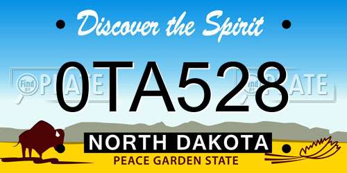0TA528 North Dakota License Plate
