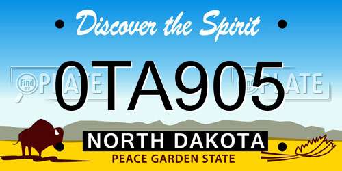 0TA905 North Dakota License Plate