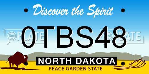 0TBS48 North Dakota License Plate