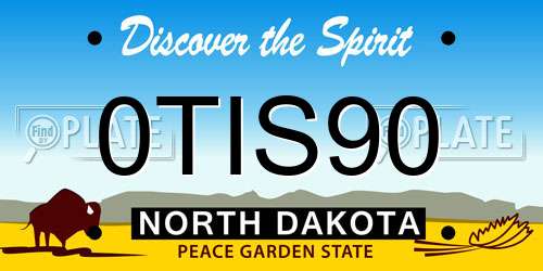 0TIS90 North Dakota License Plate