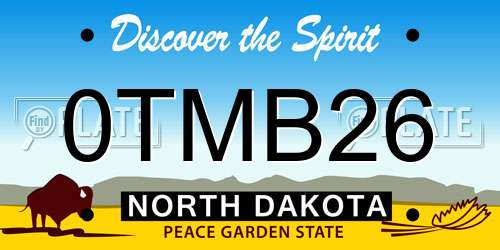 0TMB26 North Dakota License Plate