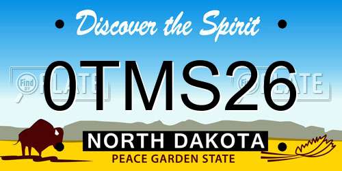 0TMS26 North Dakota License Plate