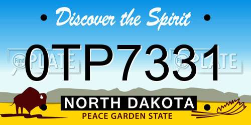 0TP7331 North Dakota License Plate