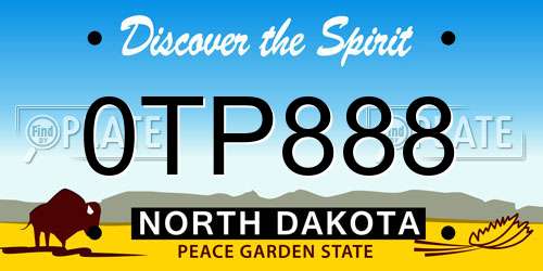 0TP888 North Dakota License Plate