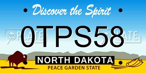 0TPS58 North Dakota License Plate
