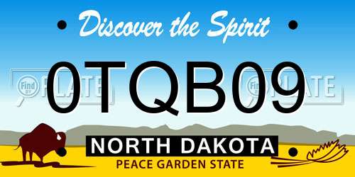 0TQB09 North Dakota License Plate