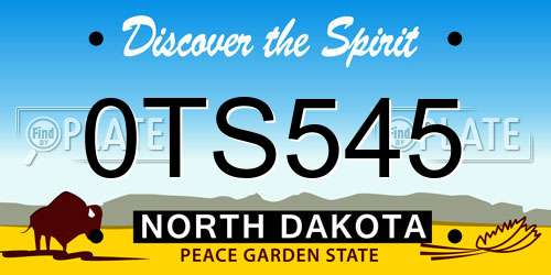 0TS545 North Dakota License Plate