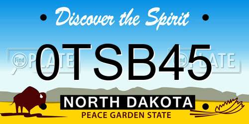0TSB45 North Dakota License Plate