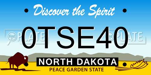 0TSE40 North Dakota License Plate