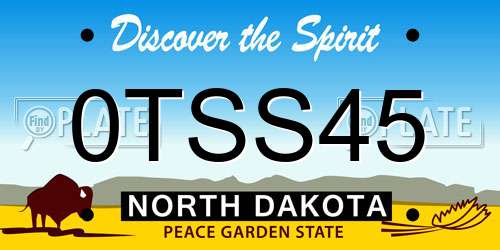 0TSS45 North Dakota License Plate