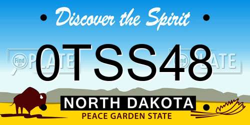 0TSS48 North Dakota License Plate
