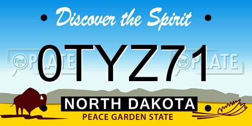 0TYZ71 North Dakota License Plate