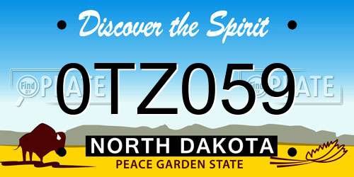 0TZ059 North Dakota License Plate