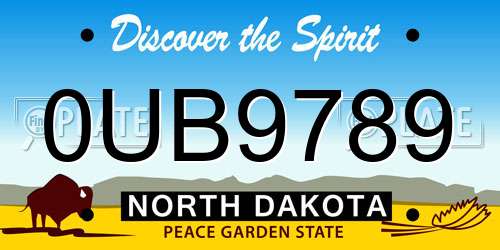 0UB9789 North Dakota License Plate