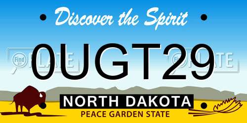 0UGT29 North Dakota License Plate