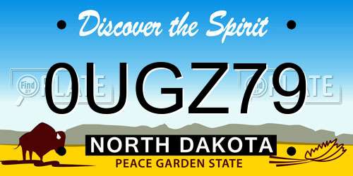 0UGZ79 North Dakota License Plate