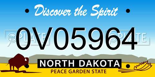 0V05964 North Dakota License Plate