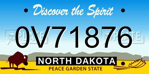 0V71876 North Dakota License Plate
