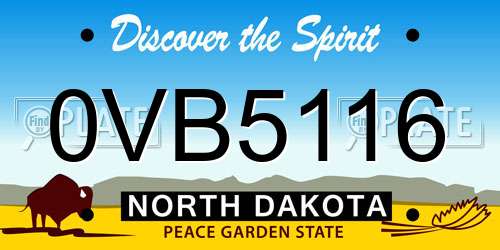 0VB5116 North Dakota License Plate