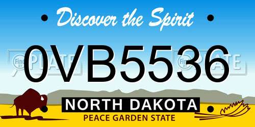 0VB5536 North Dakota License Plate
