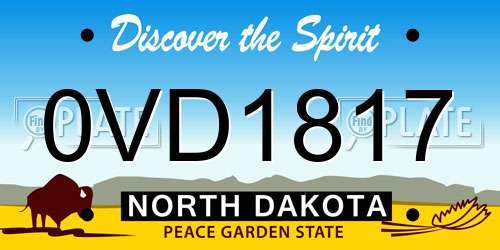 0VD1817 North Dakota License Plate