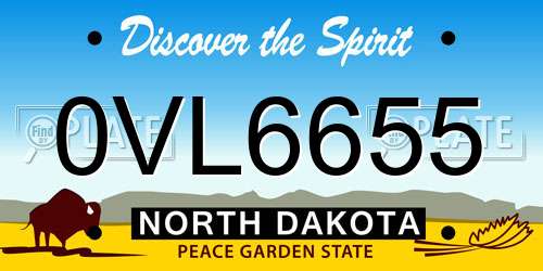 0VL6655 North Dakota License Plate