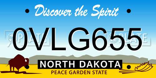0VLG655 North Dakota License Plate