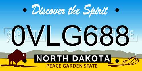 0VLG688 North Dakota License Plate