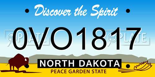 0VO1817 North Dakota License Plate
