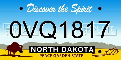 0VQ1817 North Dakota License Plate