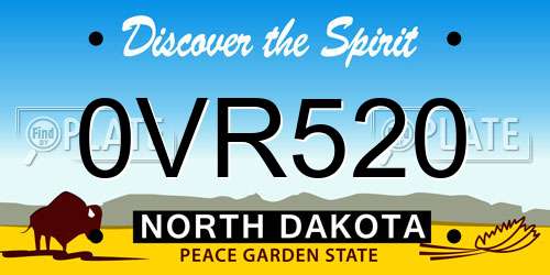 0VR520 North Dakota License Plate