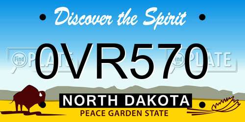 0VR570 North Dakota License Plate