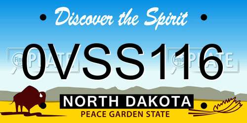 0VSS116 North Dakota License Plate