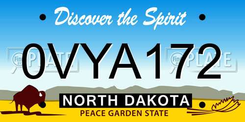 0VYA172 North Dakota License Plate