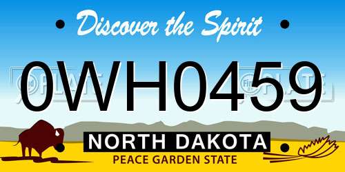0WH0459 North Dakota License Plate