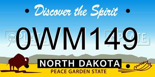 0WM149 North Dakota License Plate
