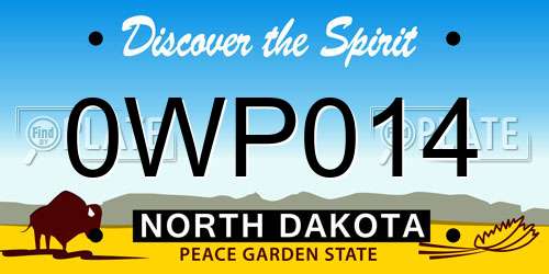 0WP014 North Dakota License Plate