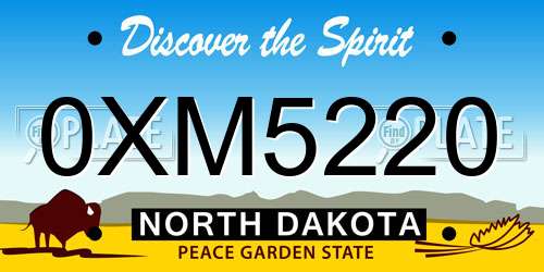 0XM5220 North Dakota License Plate